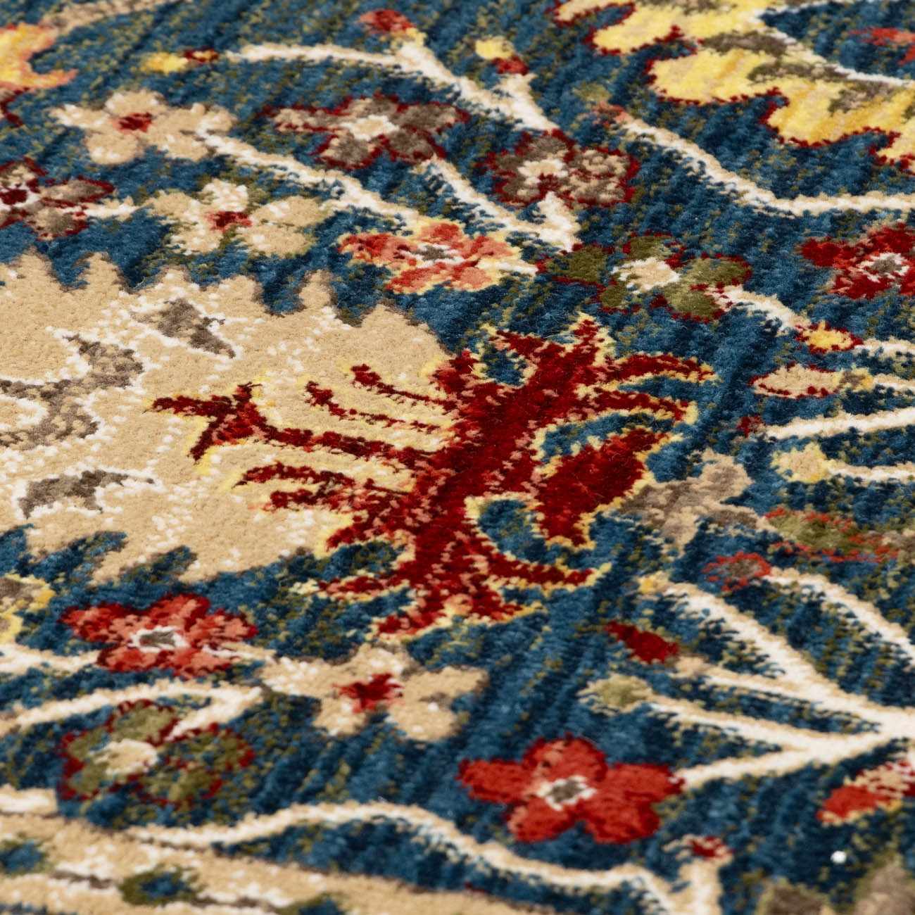 Neola Navy Blue Damask Area Rug - Armand’s Maison & Marché