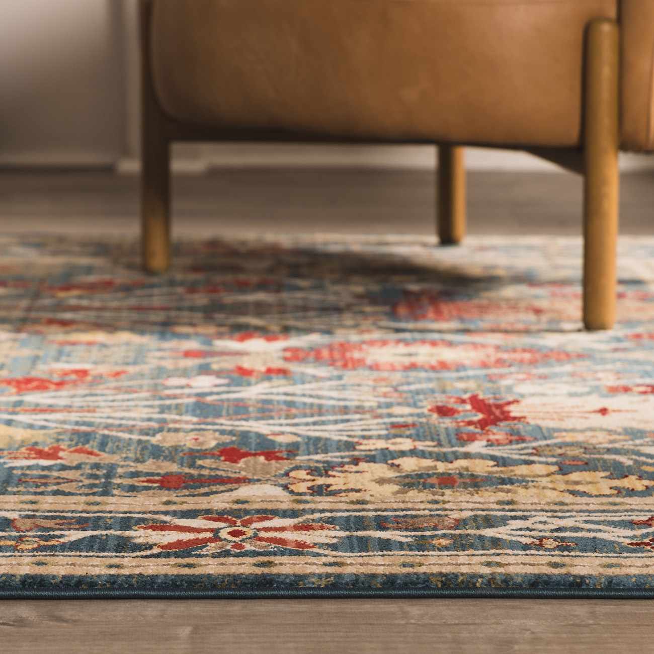Neola Navy Blue Damask Area Rug - Armand’s Maison & Marché