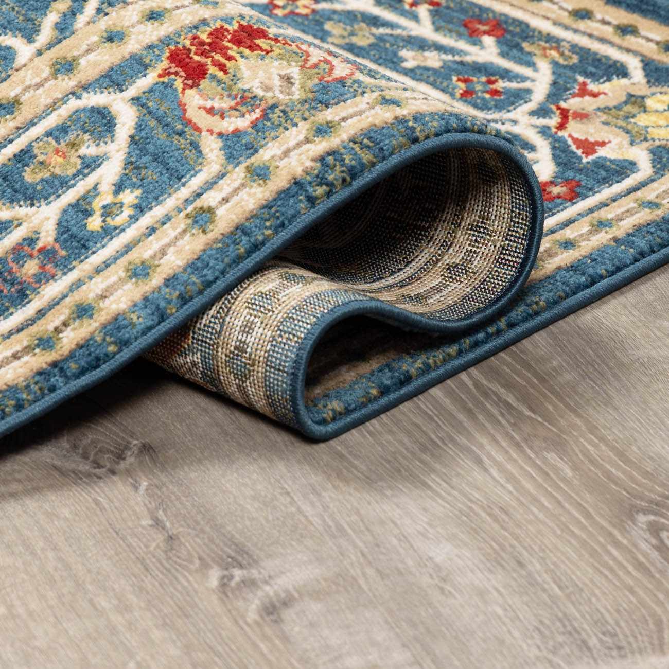 Neola Navy Blue Damask Area Rug - Armand’s Maison & Marché