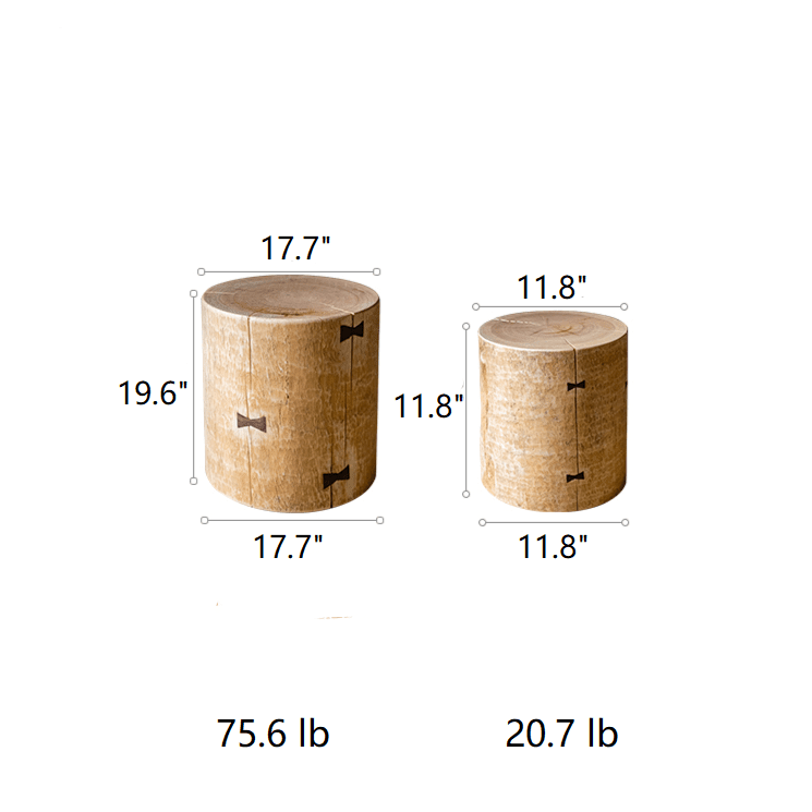Pine Wood Pedestal Table Side Table - Armand’s Maison & Marché