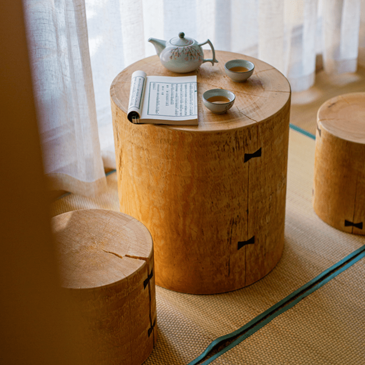 Pine Wood Pedestal Table Side Table - Armand’s Maison & Marché