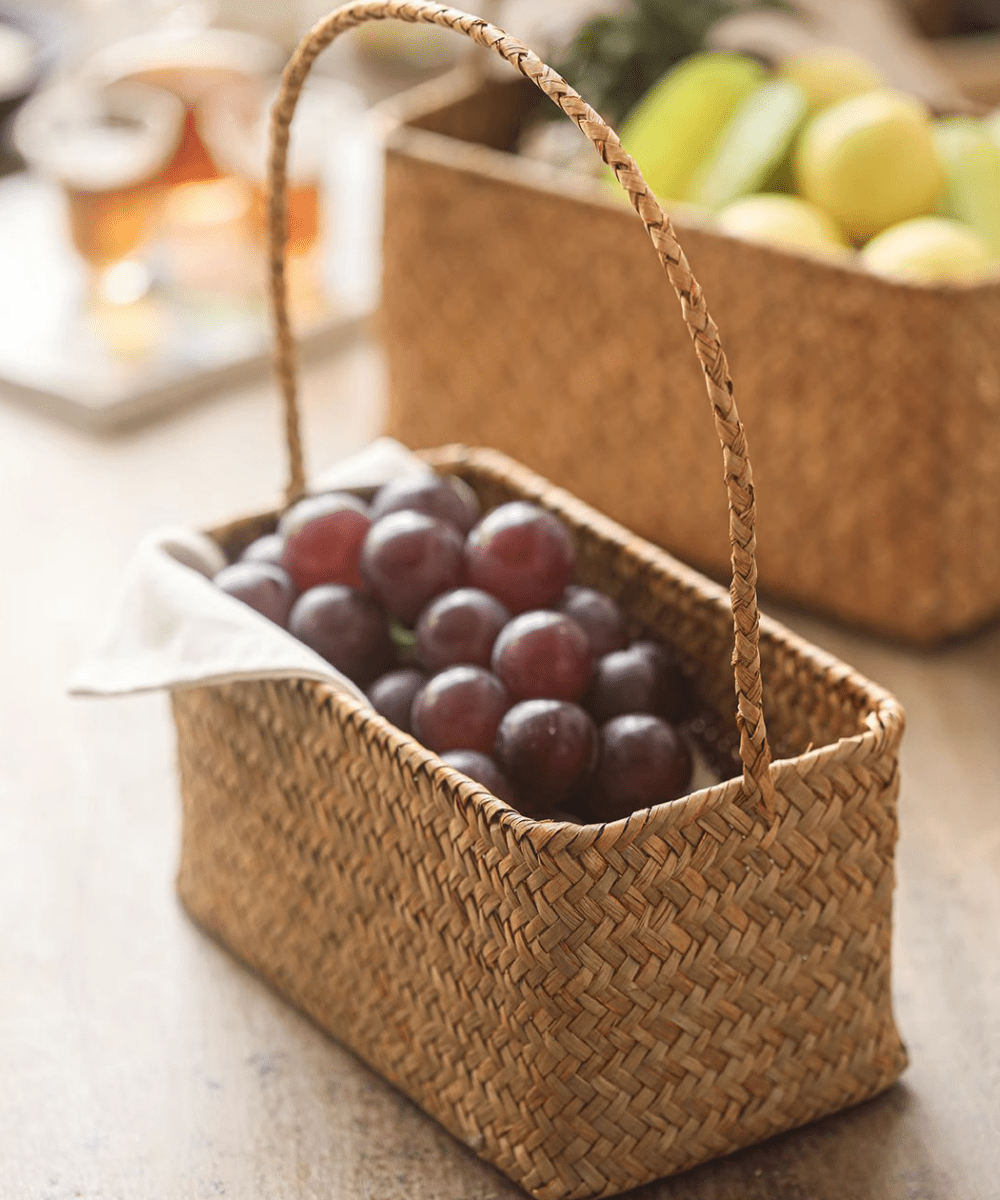 Rectangular Woven Carry Basket Organizer - Armand’s Maison & Marché