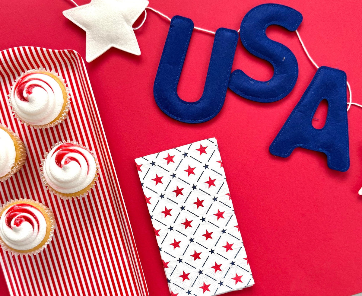 Red Stripe Melamine Tray Reusable Party Platter for Snacks, Appetizers & Desserts - Armand’s Maison & Marché