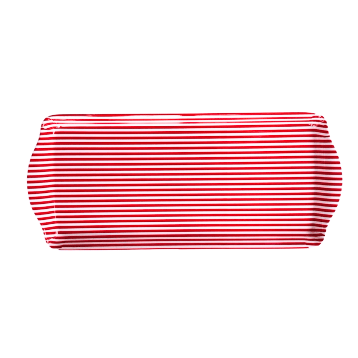 Red Stripe Melamine Tray Reusable Party Platter for Snacks, Appetizers & Desserts - Armand’s Maison & Marché