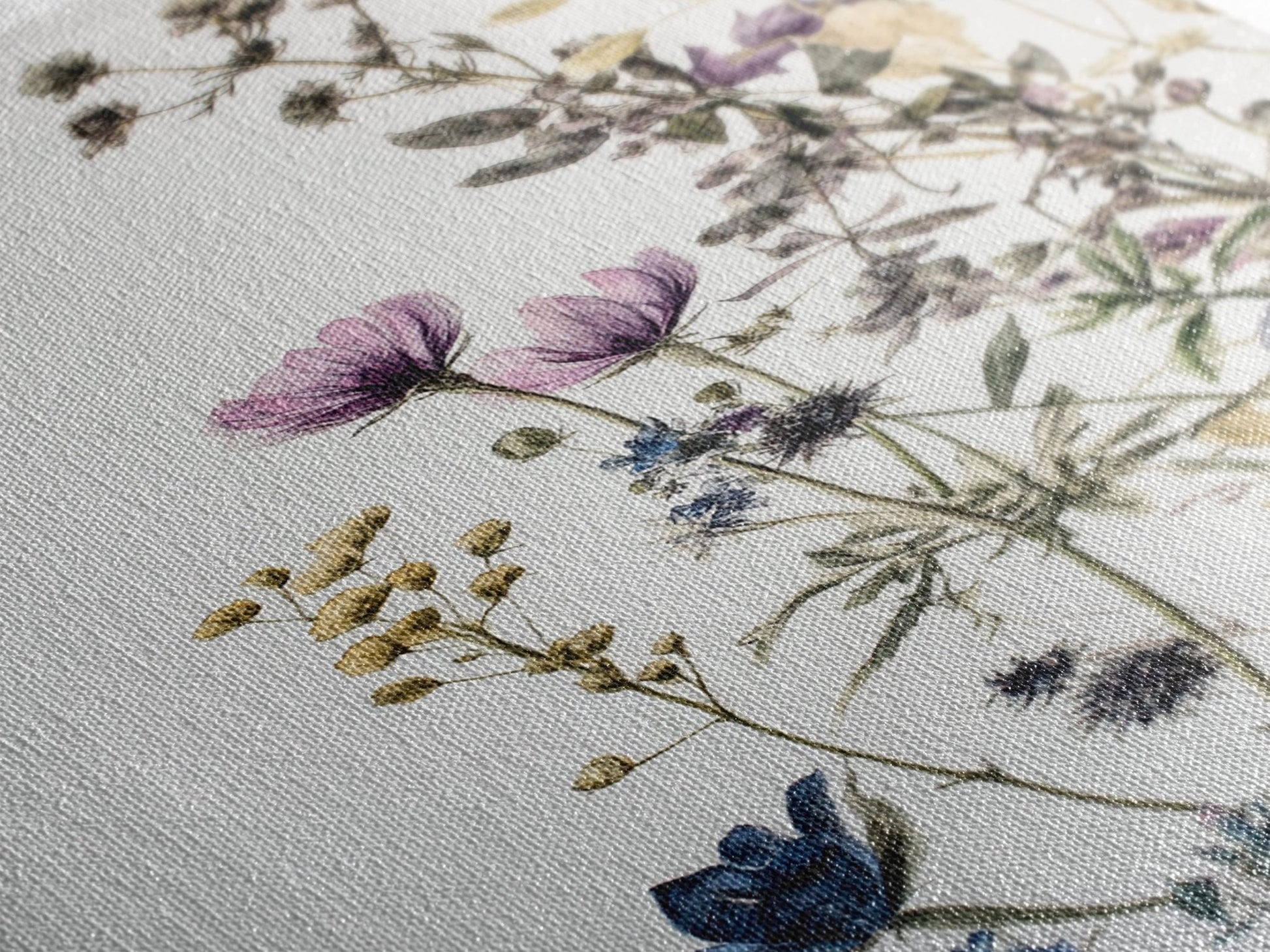 Retro Floral Decor Framed Canvas Print Modern Farmhouse Minimalist Wildflowers Painting Botanical Wall Art - Armand’s Maison & Marché