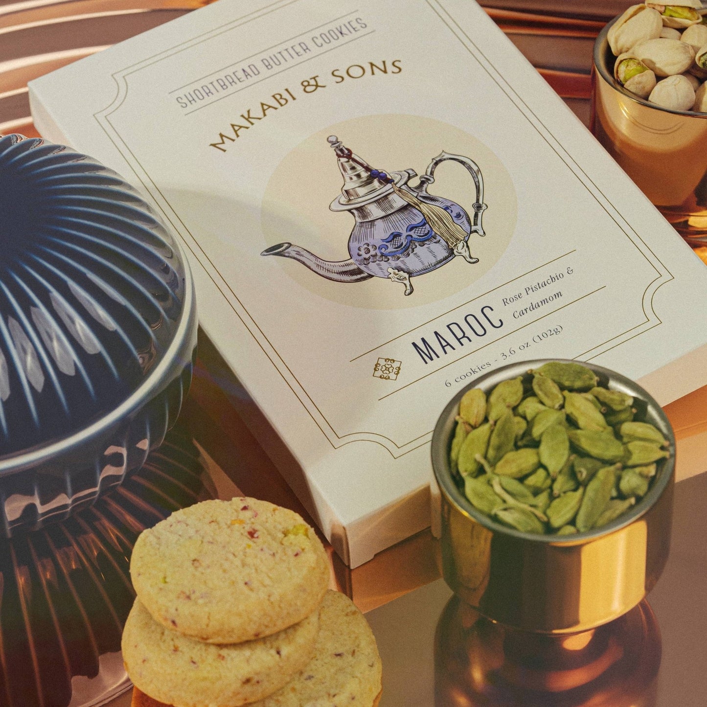 Rose Pistachio Cardamom Cookies - Maroc - Armand’s Maison & Marché