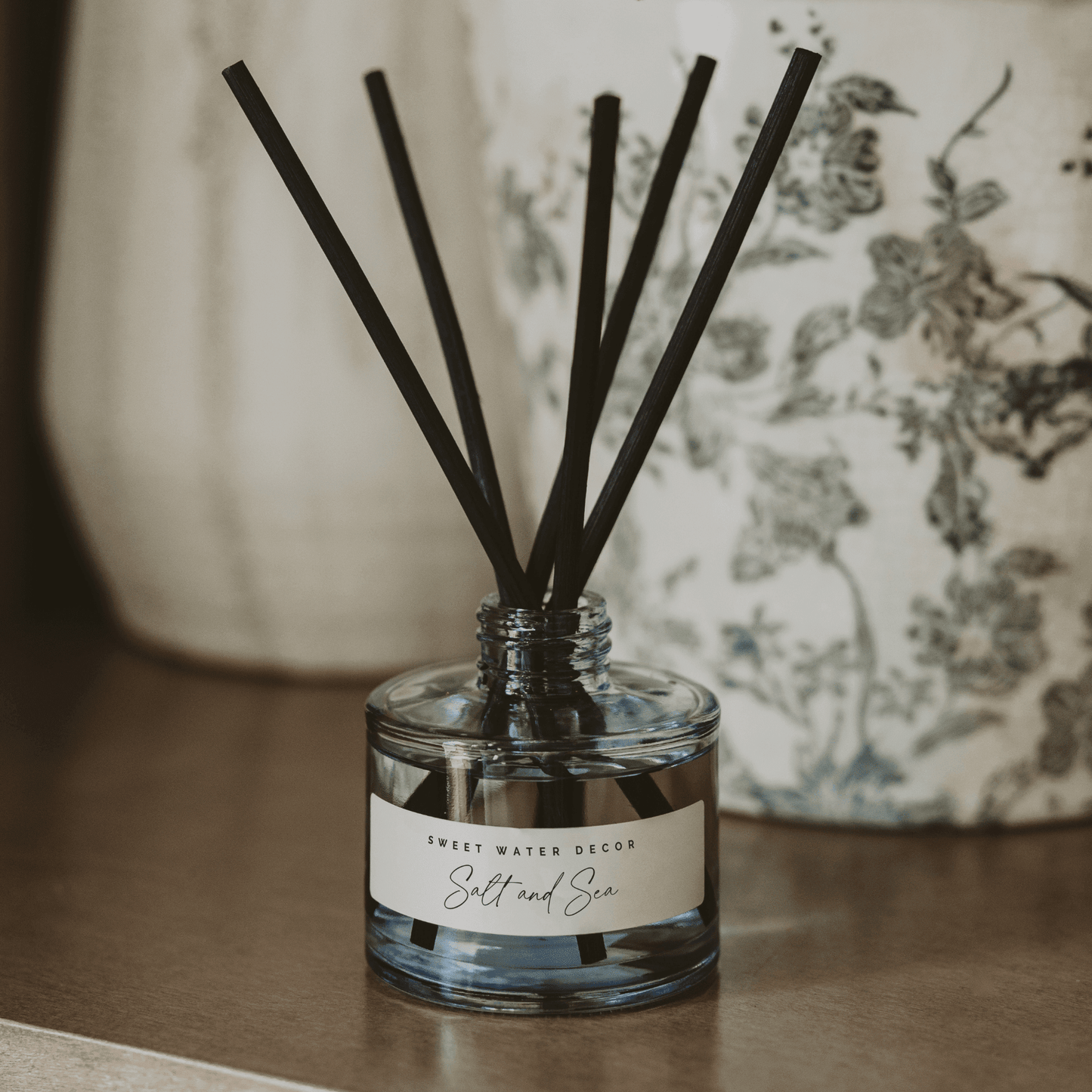 Salt and Sea Blue Tinted Glass Jar Reed Diffuser - Armand’s Maison & Marché