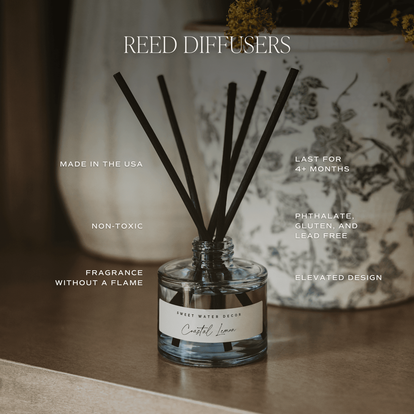 Salt and Sea Blue Tinted Glass Jar Reed Diffuser - Armand’s Maison & Marché