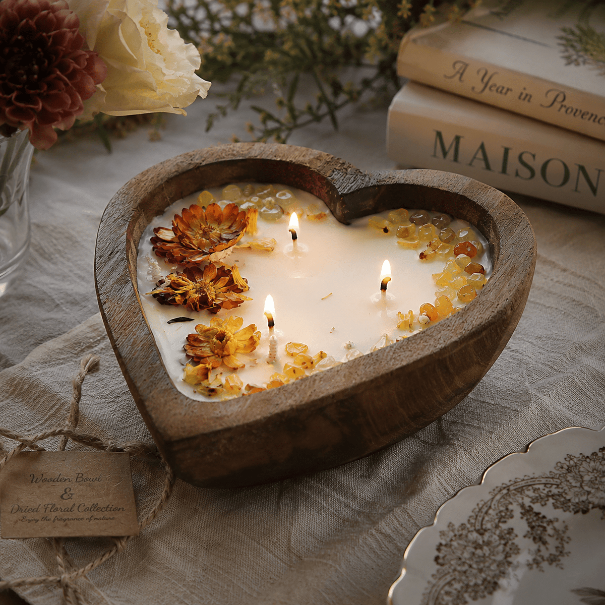 Sunny Orange Blossom Scented Heart Candle - Armand’s Maison & Marché