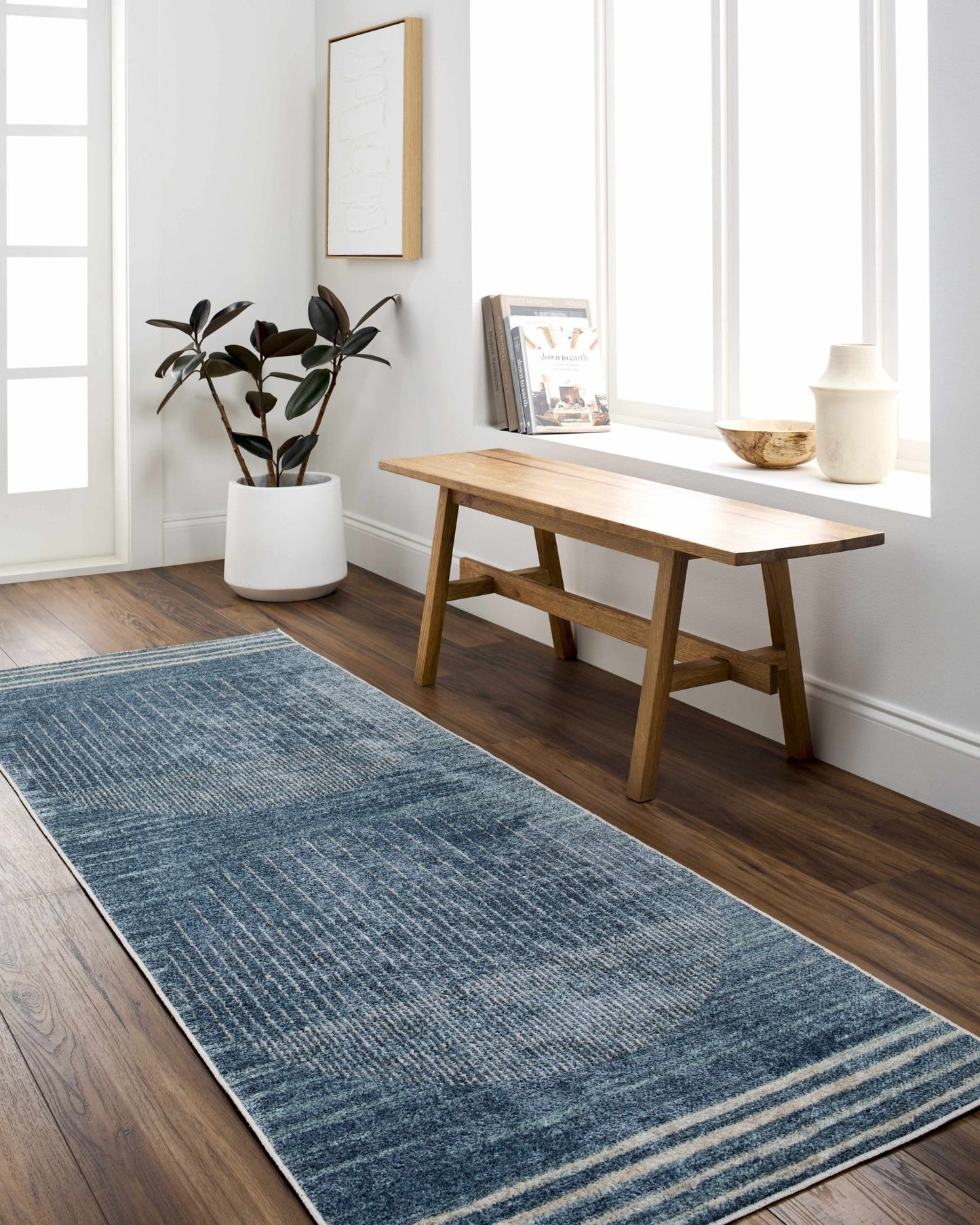 Thad Blue Washable Area Rug - Clearance - Armand’s Maison & Marché