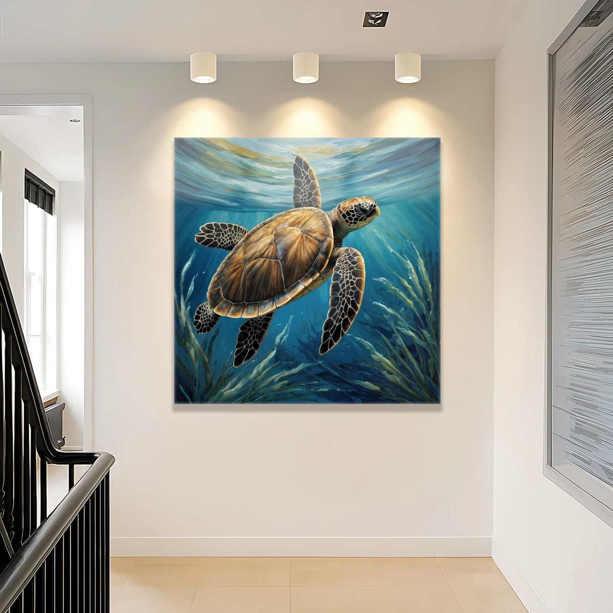 Turtle In Seagrass Coastal Wall Art - Armand’s Maison & Marché
