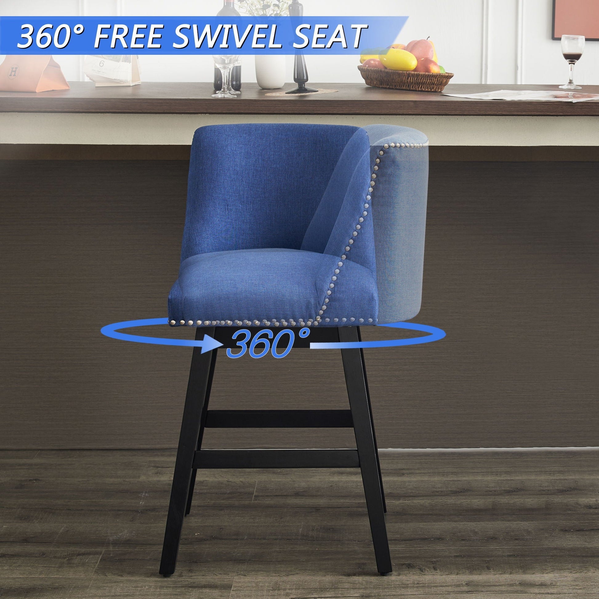 Upholstered Swivel Bar Stool - Armand’s Maison & Marché