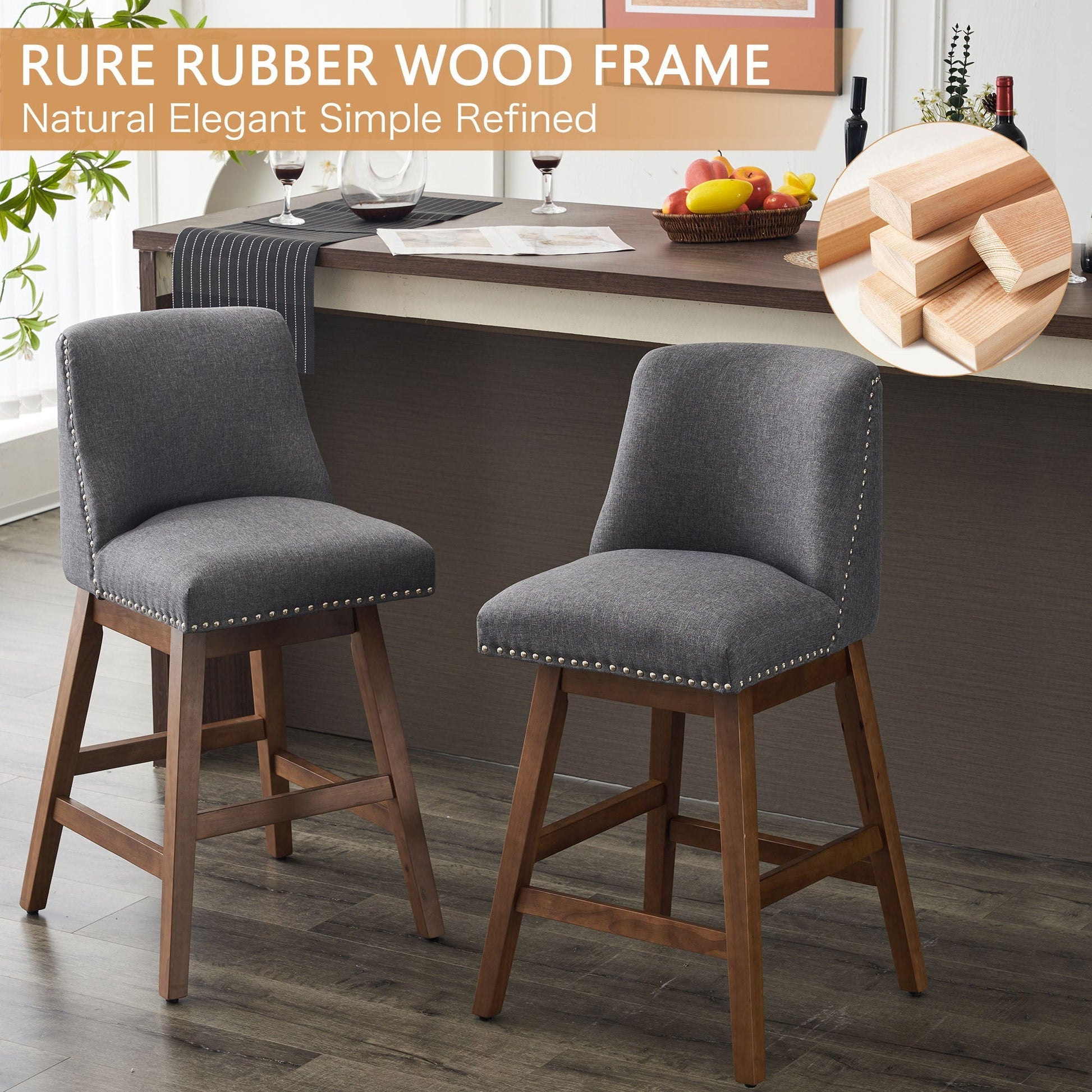 Upholstered Swivel Bar Stool - Armand’s Maison & Marché