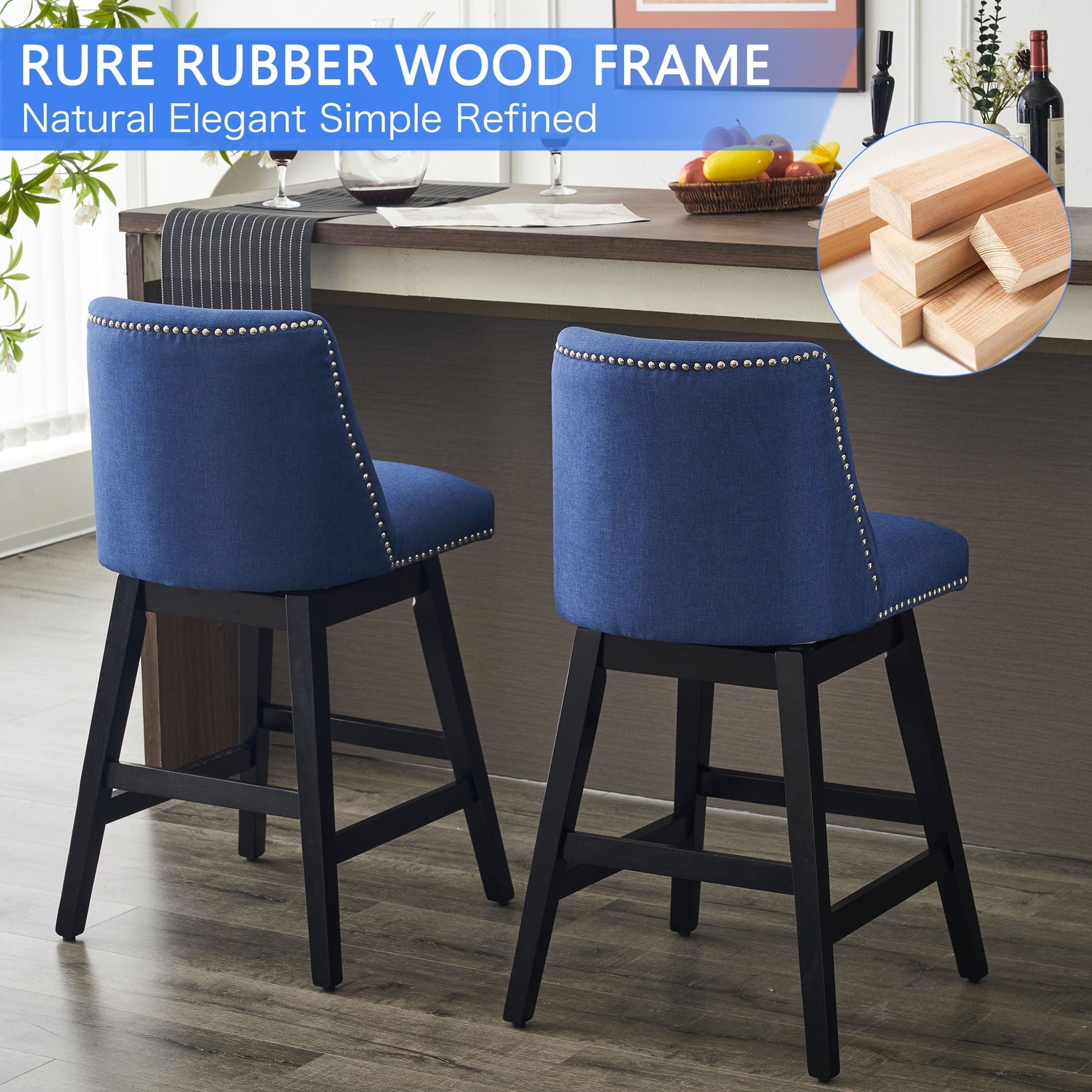 Upholstered Swivel Bar Stool - Armand’s Maison & Marché