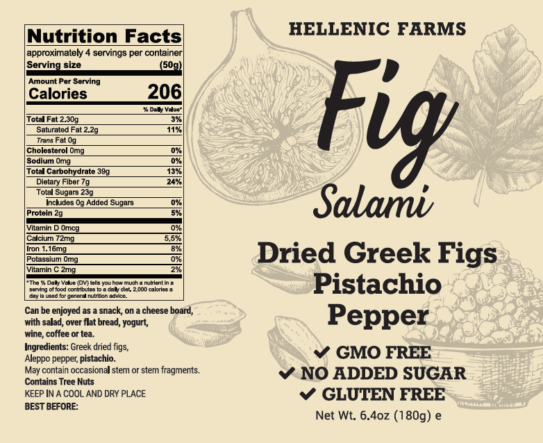 Vegan Fig Salami - Pistachio Pepper - Armand’s Maison & Marché