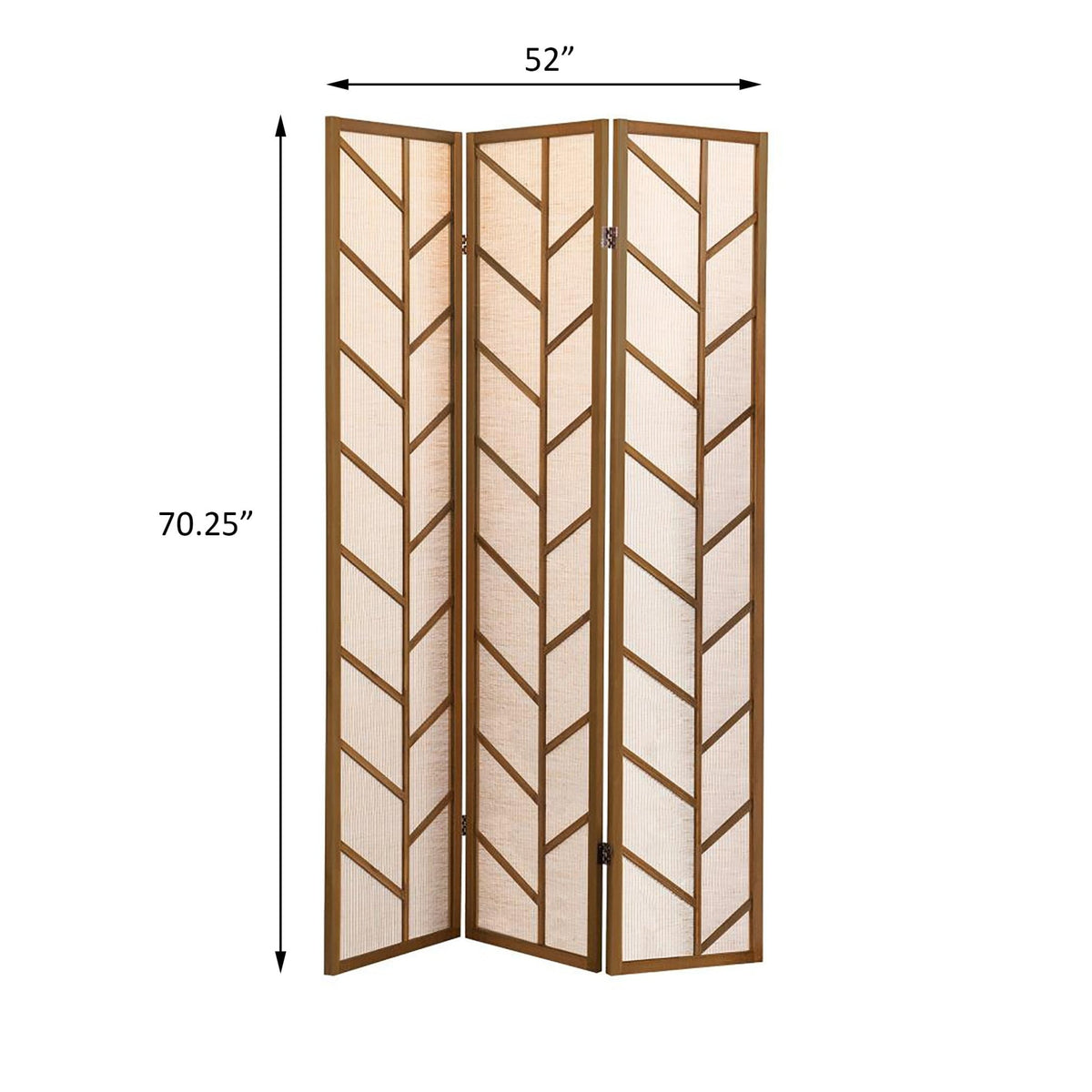 Walnut and Jute Three-Panel Folding Screen - Armand’s Maison & Marché