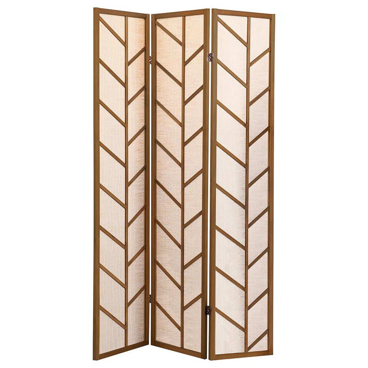 Walnut and Jute Three-Panel Folding Screen - Armand’s Maison & Marché