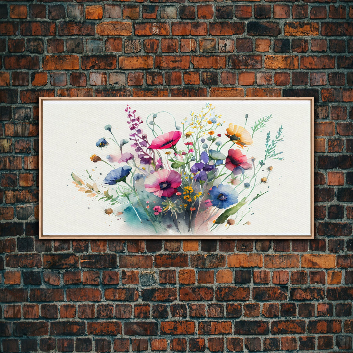 Wildflowers, Watercolor Floral Print, Framed Canvas Art, Beautiful watercolor flower art - Armand’s Maison & Marché