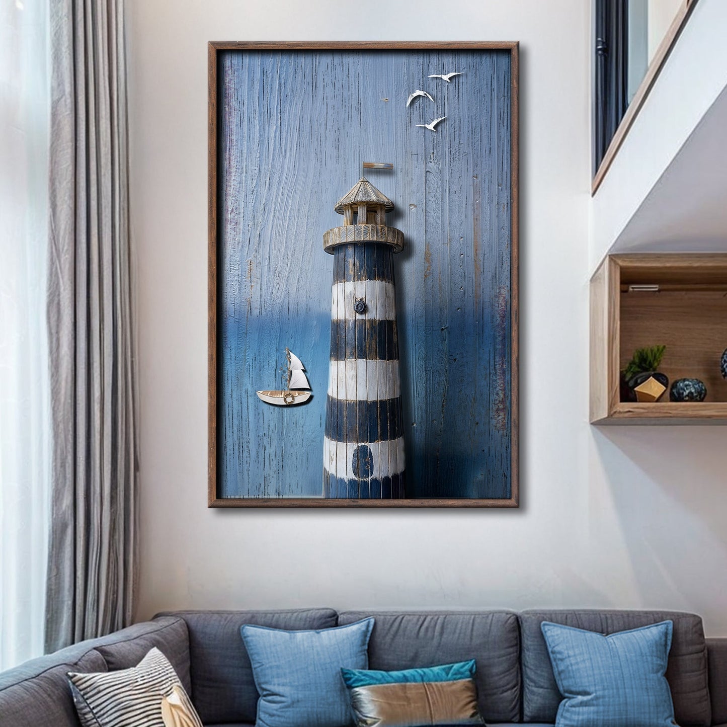 Wooden Lighthouse Coastal Wall Art III - Armand’s Maison & Marché