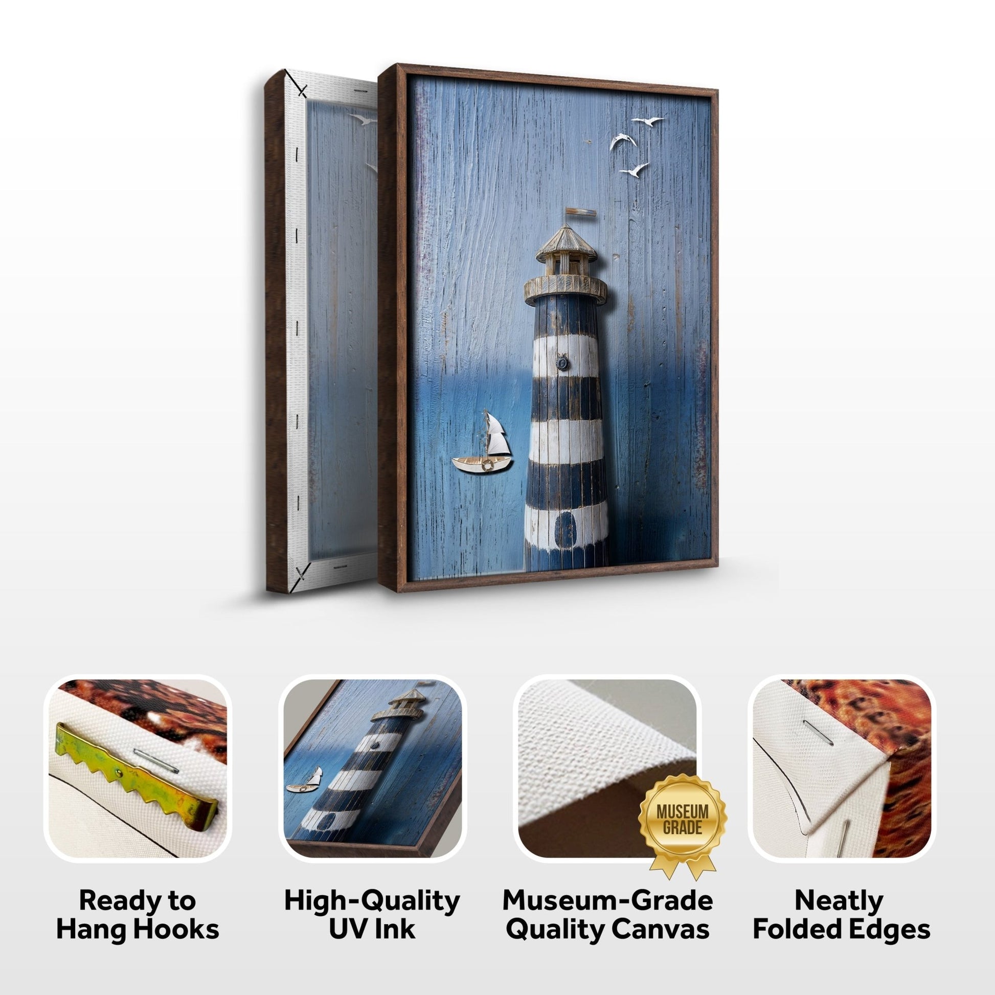 Wooden Lighthouse Coastal Wall Art III - Armand’s Maison & Marché