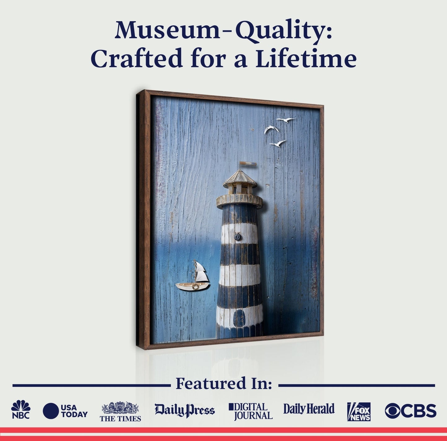 Wooden Lighthouse Coastal Wall Art III - Armand’s Maison & Marché